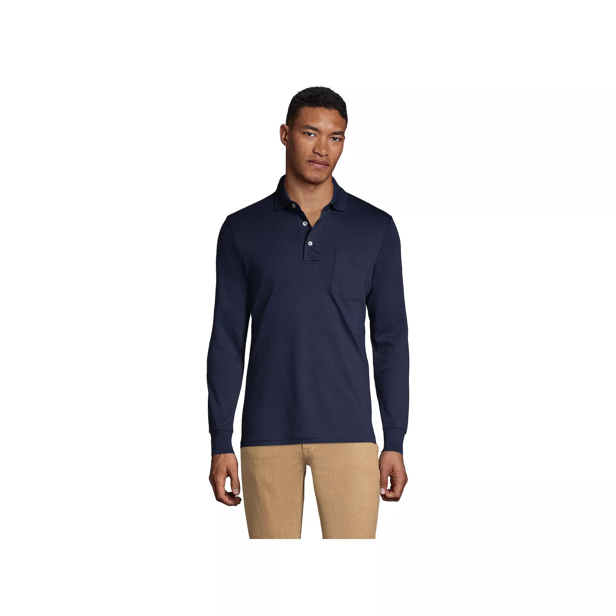 Men's Lands' End Classic-Fit Super Soft Supima Pocket Polo,  Product Image