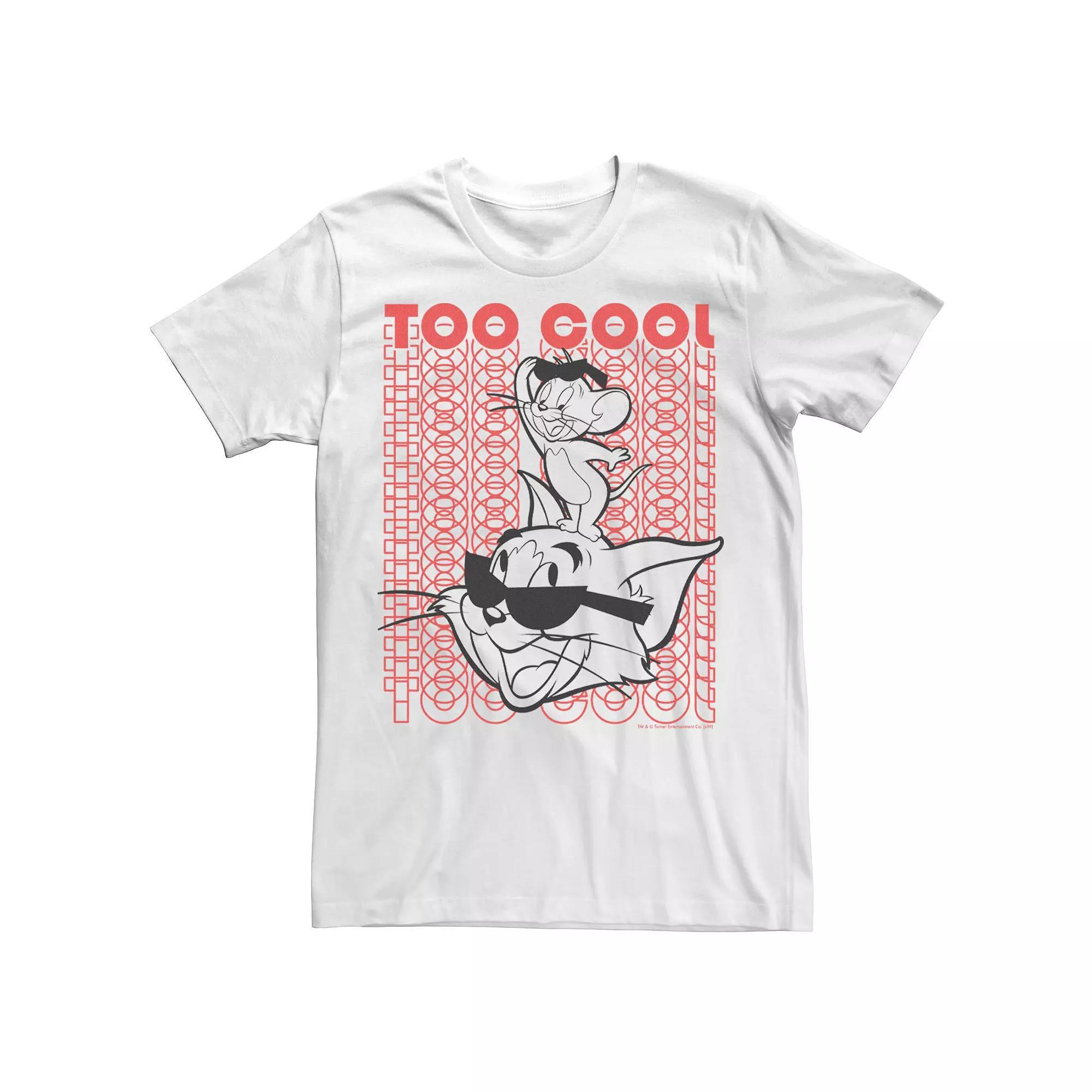 Men's Tom And Jerry Too Cool Word Stack Portrait Tee,  Product Image