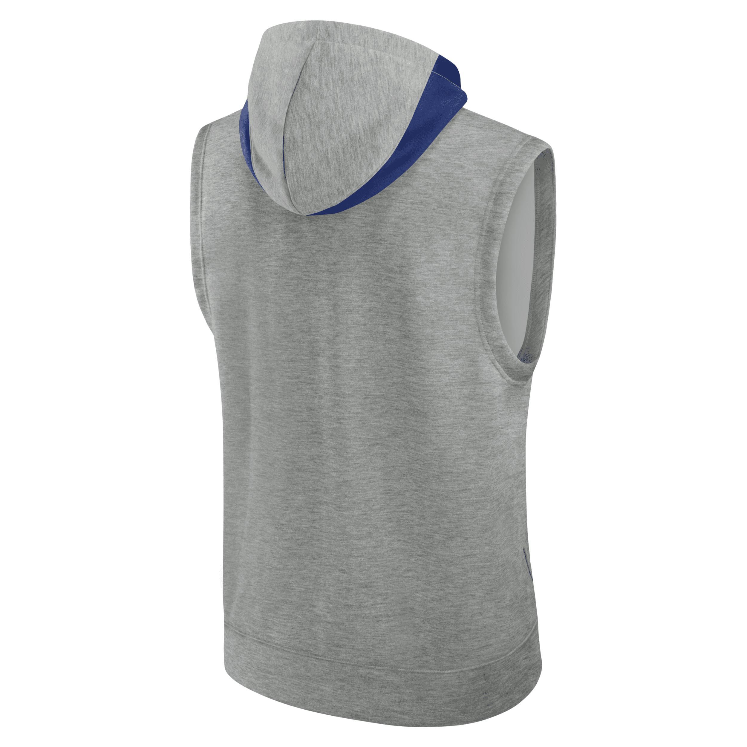 Nike Mens Heather Gray Los Angeles Dodgers Authentic Collection Early Work Performance Sleeveless Pullover Hoodie - Heather Gray Product Image