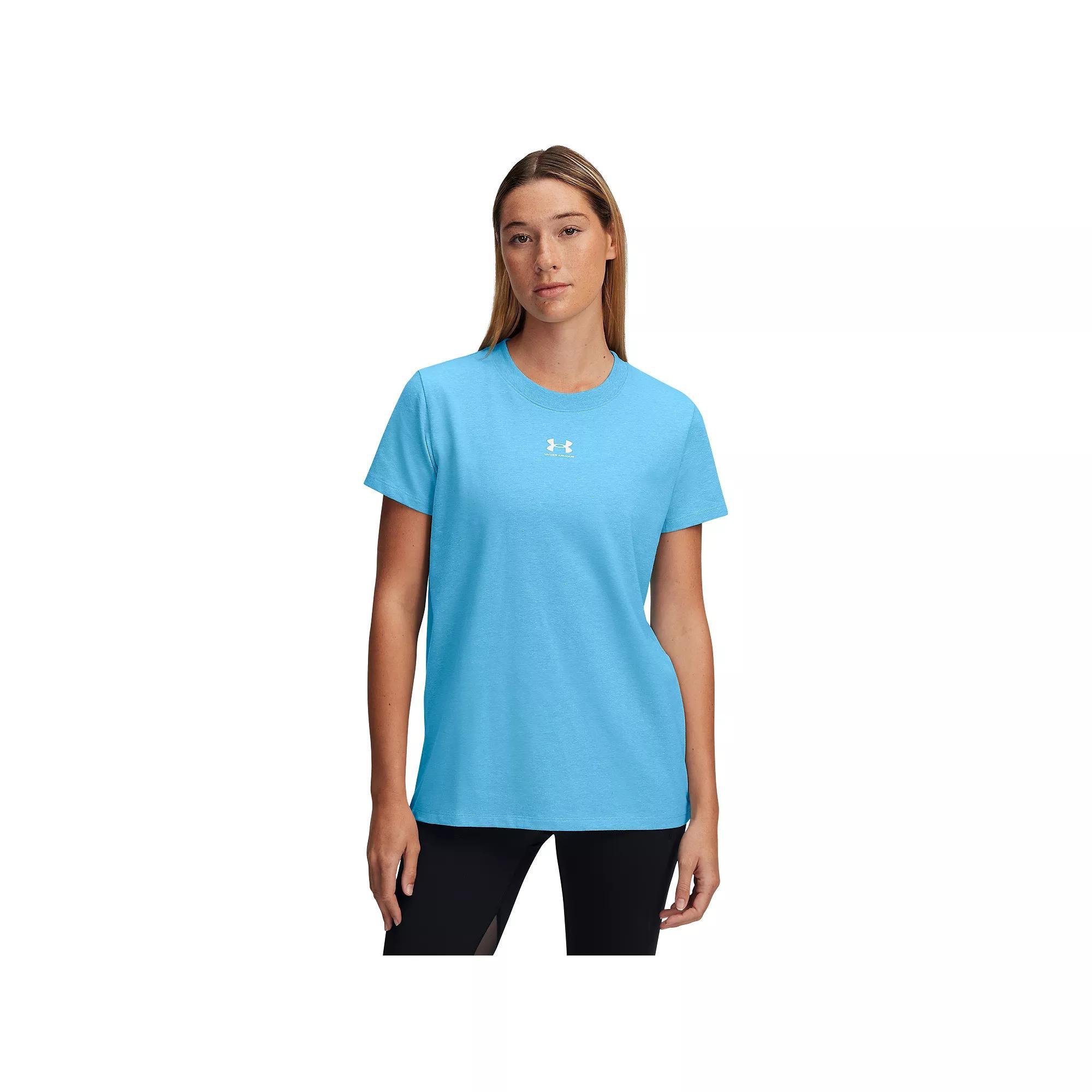 Women's Under Armour Rival Core Short Sleeve Tee, Size: XS, Ether Blue Product Image