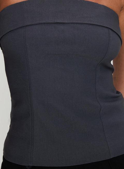Good Looking Strapless Top Charcoal Product Image