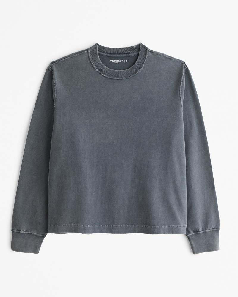 Long-Sleeve Premium Heavyweight Cropped Tee Product Image