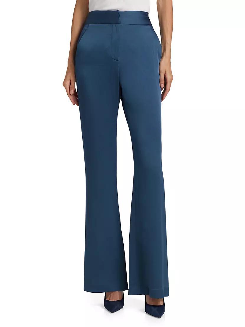 Lebone Satin High-Rise Flared Pants Product Image