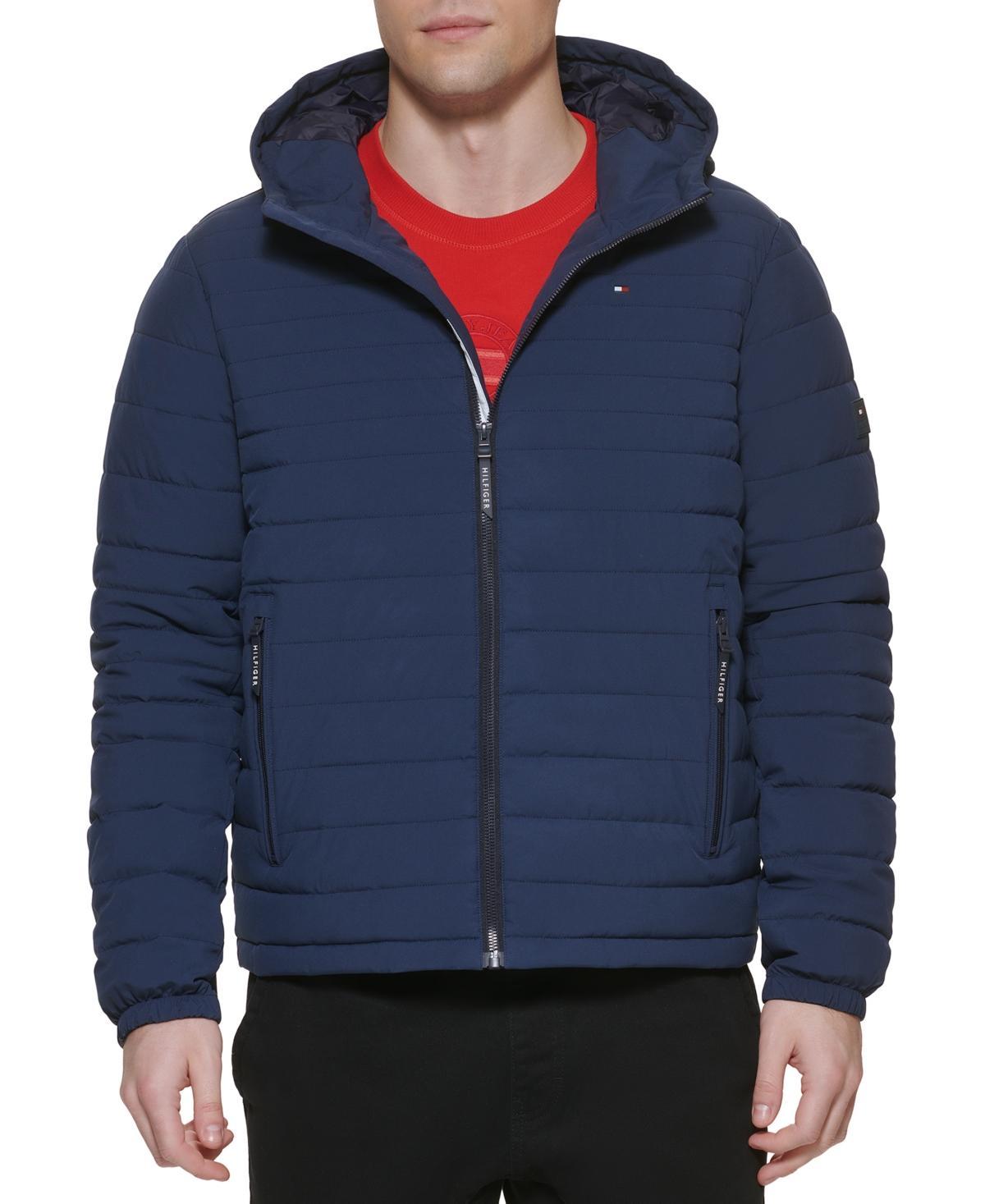 Men's Tommy Hilfiger Hooded Puffer Jacket, Size: XXL, Beige White Camoflauge Product Image