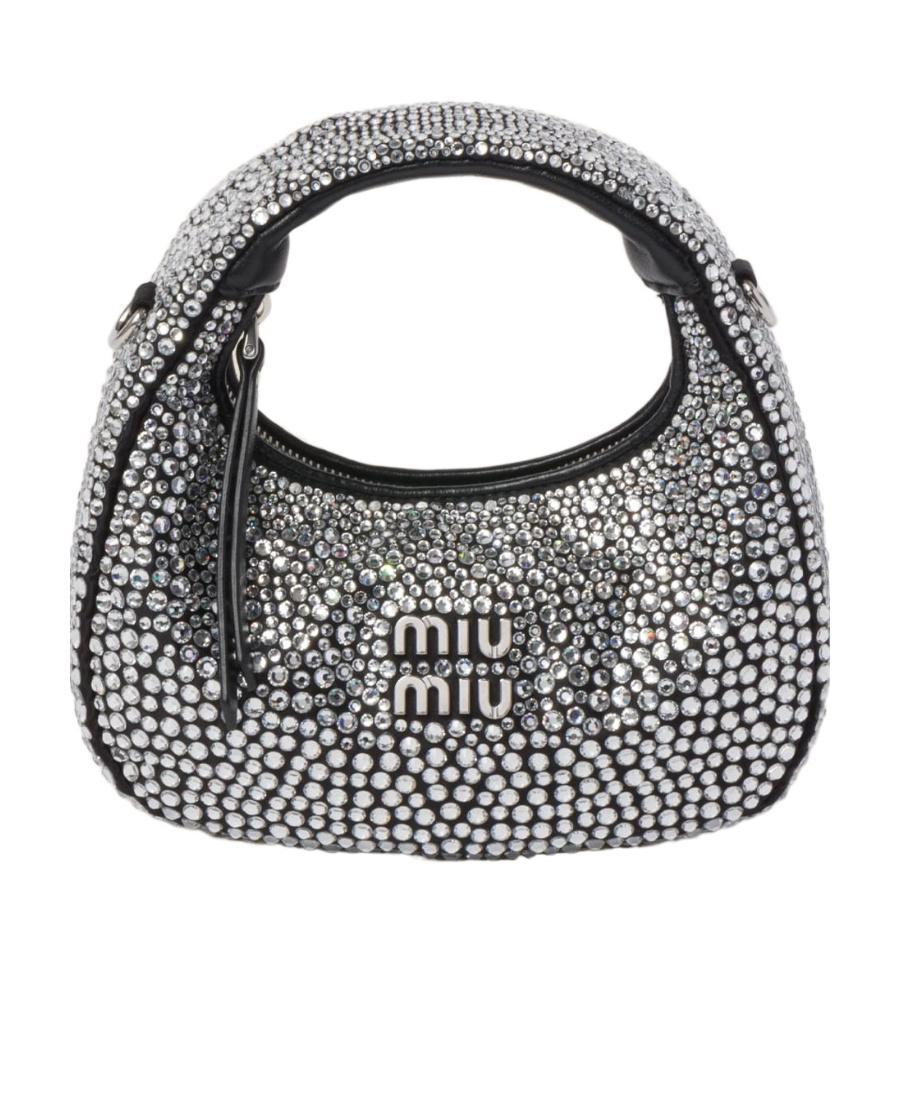 MIU MIU Wander Schultertasche Mit Kristallen In F0002 Nero Product Image