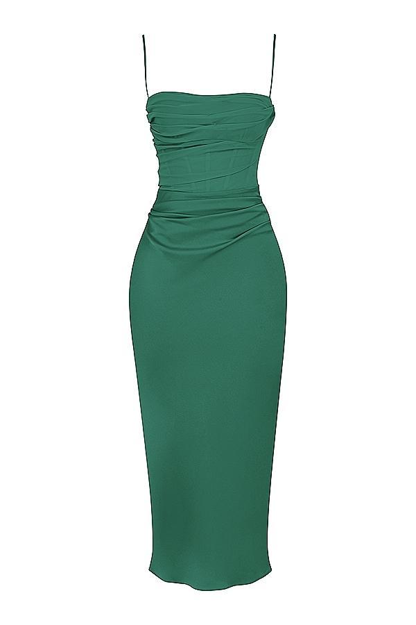 Teia  forest draped corset midi dress Product Image