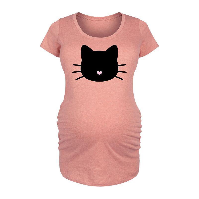 Maternity Cat Face Graphic Tee, Women's, Size: XXL-MAT, Grey Gray Product Image