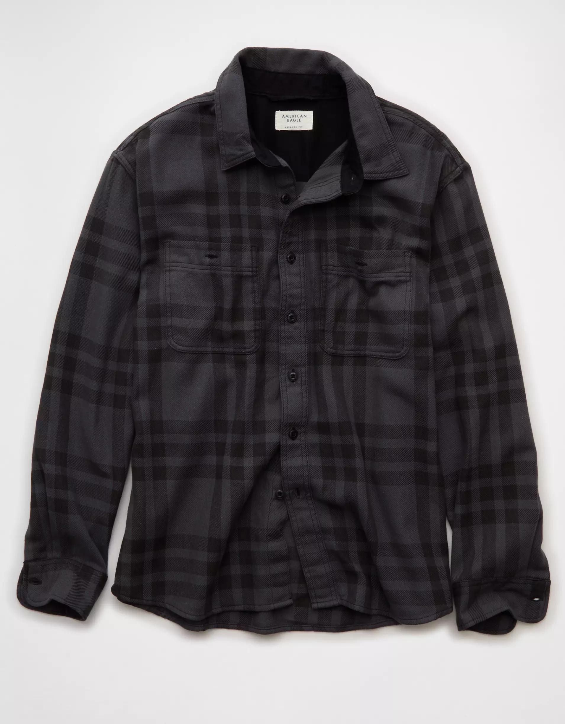 AE Textured Flannel Shirt Product Image