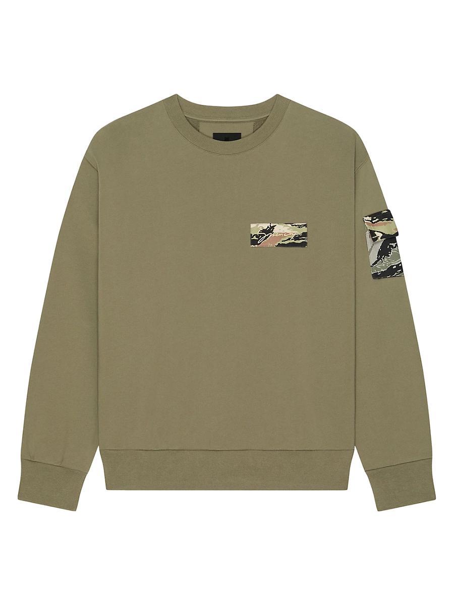 Mens Sweatshirt in Fleece with Camo Patches Product Image