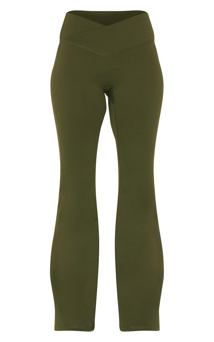 Khaki Sculpt Wrap Waist Yoga Pants Product Image