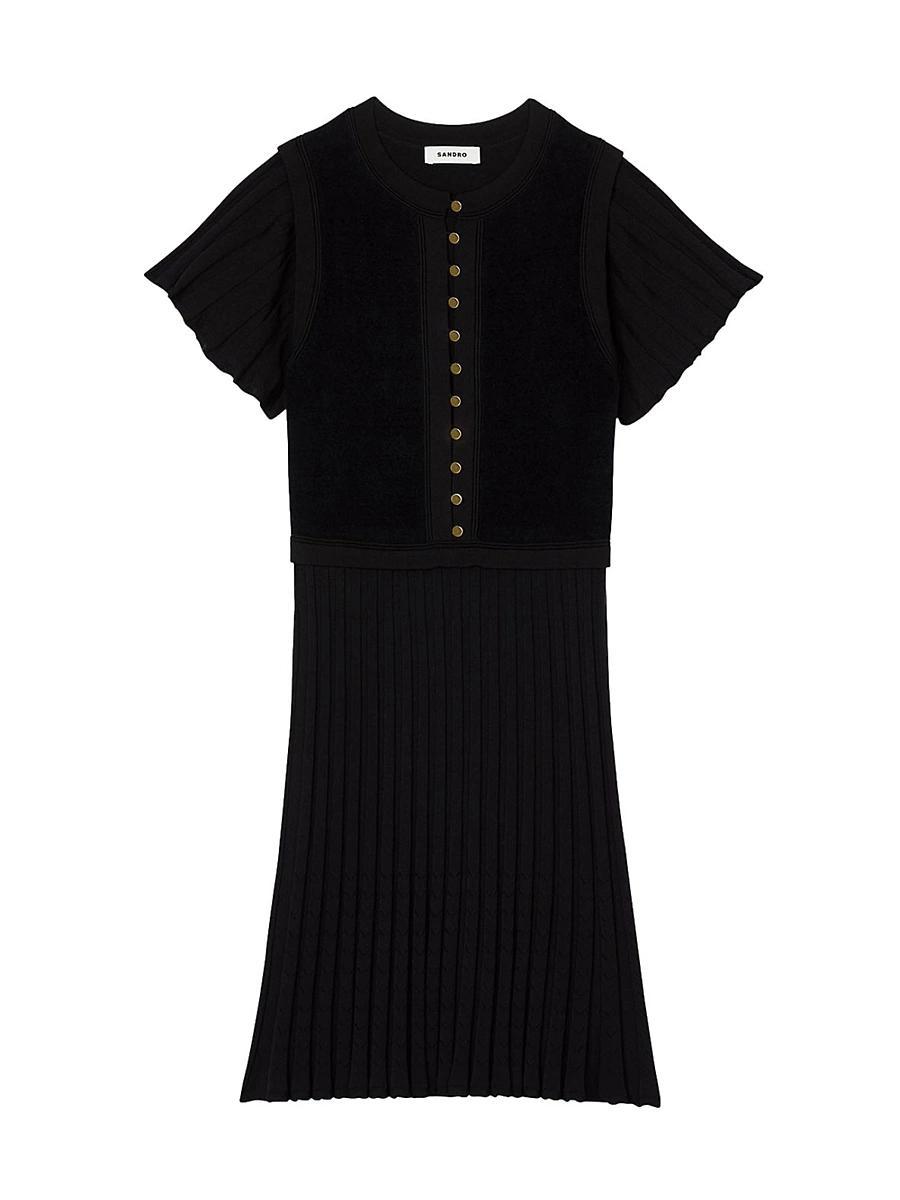 Womens Pleated Knit Dress Product Image