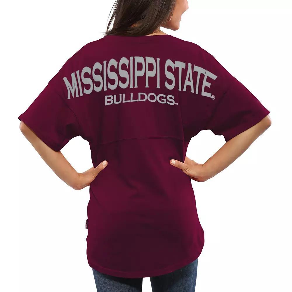 Women's Maroon Mississippi State Bulldogs Spirit Jersey Oversized T-Shirt, Size: Medium, Mst Red Product Image