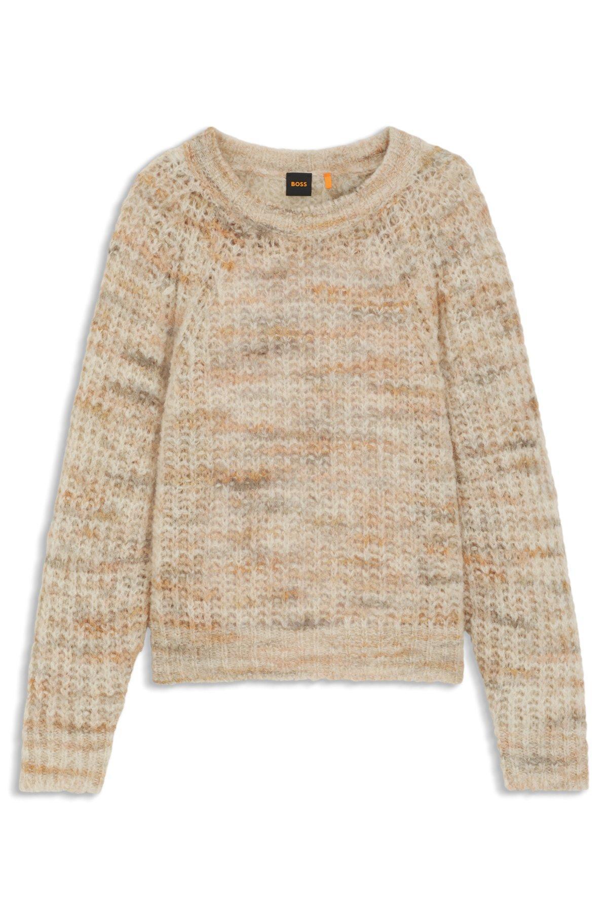 Alpaca-blend relaxed-fit sweater with multicolored yarns Product Image