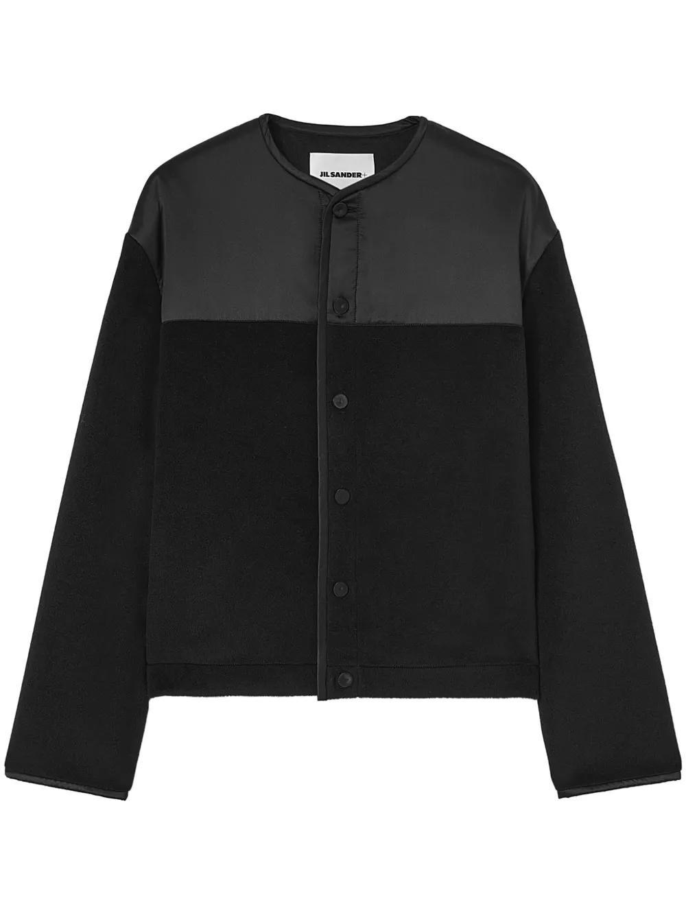 JIL SANDER Fleece Wool Jacket In Black Product Image