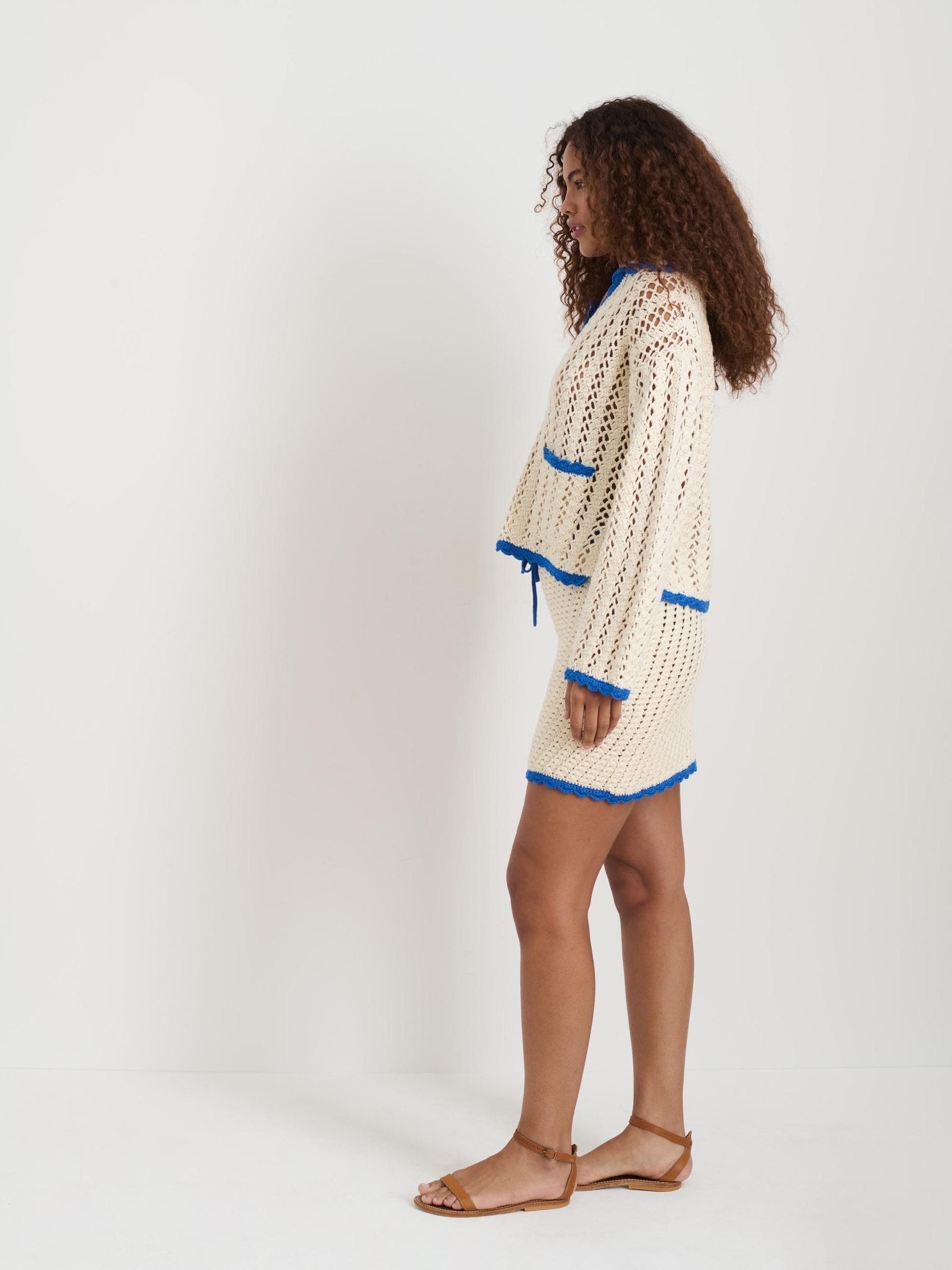 Callie Hand Crochet Pullover In Cotton Product Image