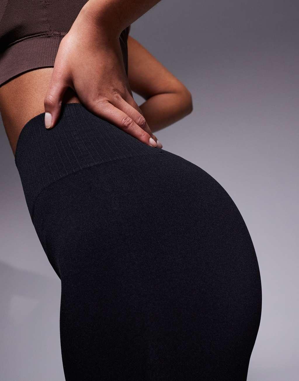 4505 Tall seamless high waist gym leggings in black  Product Image