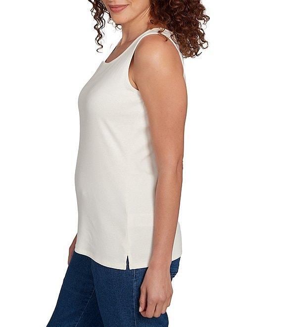 Ruby Rd. Solid Ribbed Knit Scoop Neck Sleeveless Tank Product Image