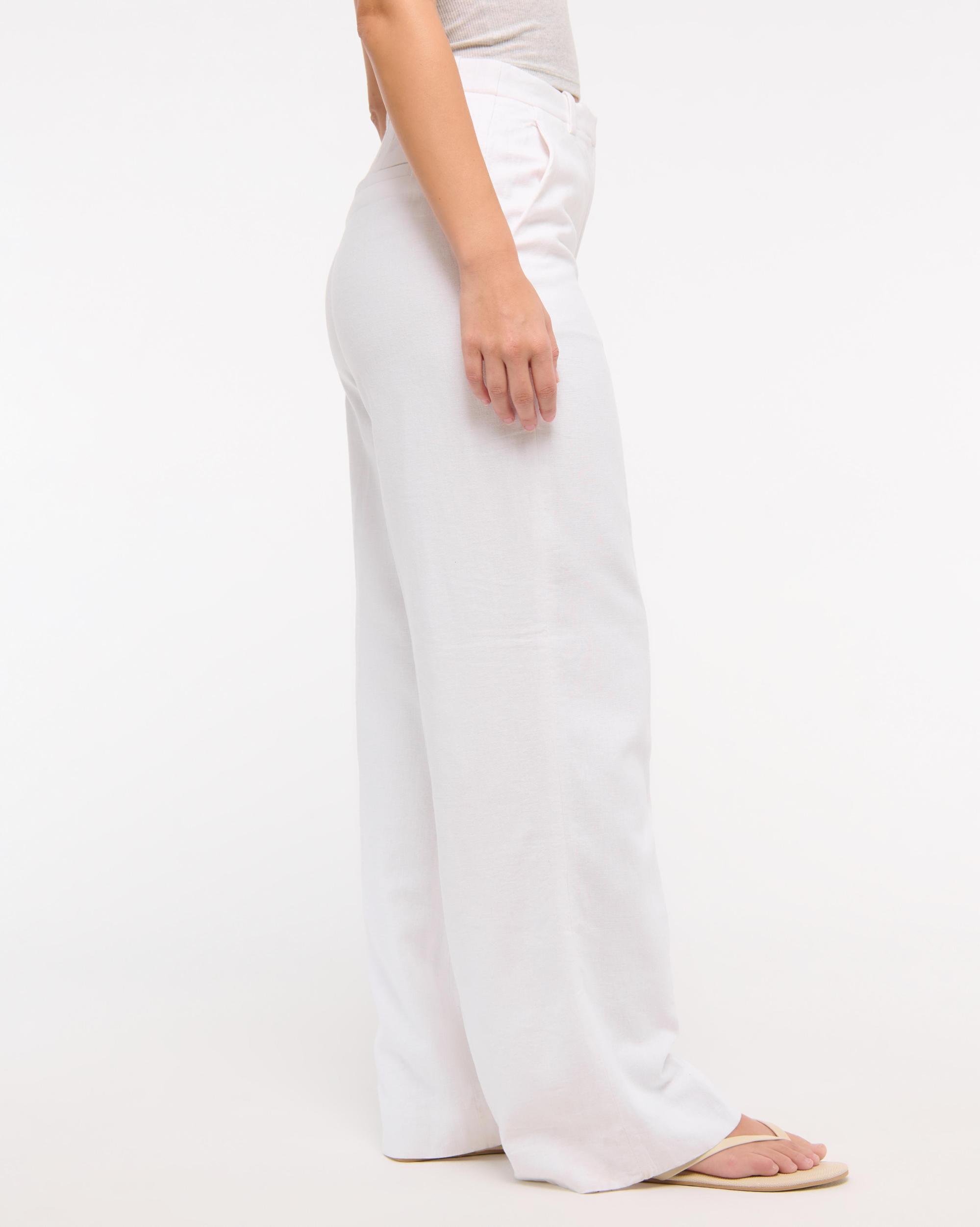 Curve Love Tailored Linen-Blend Wide Leg Pant Product Image