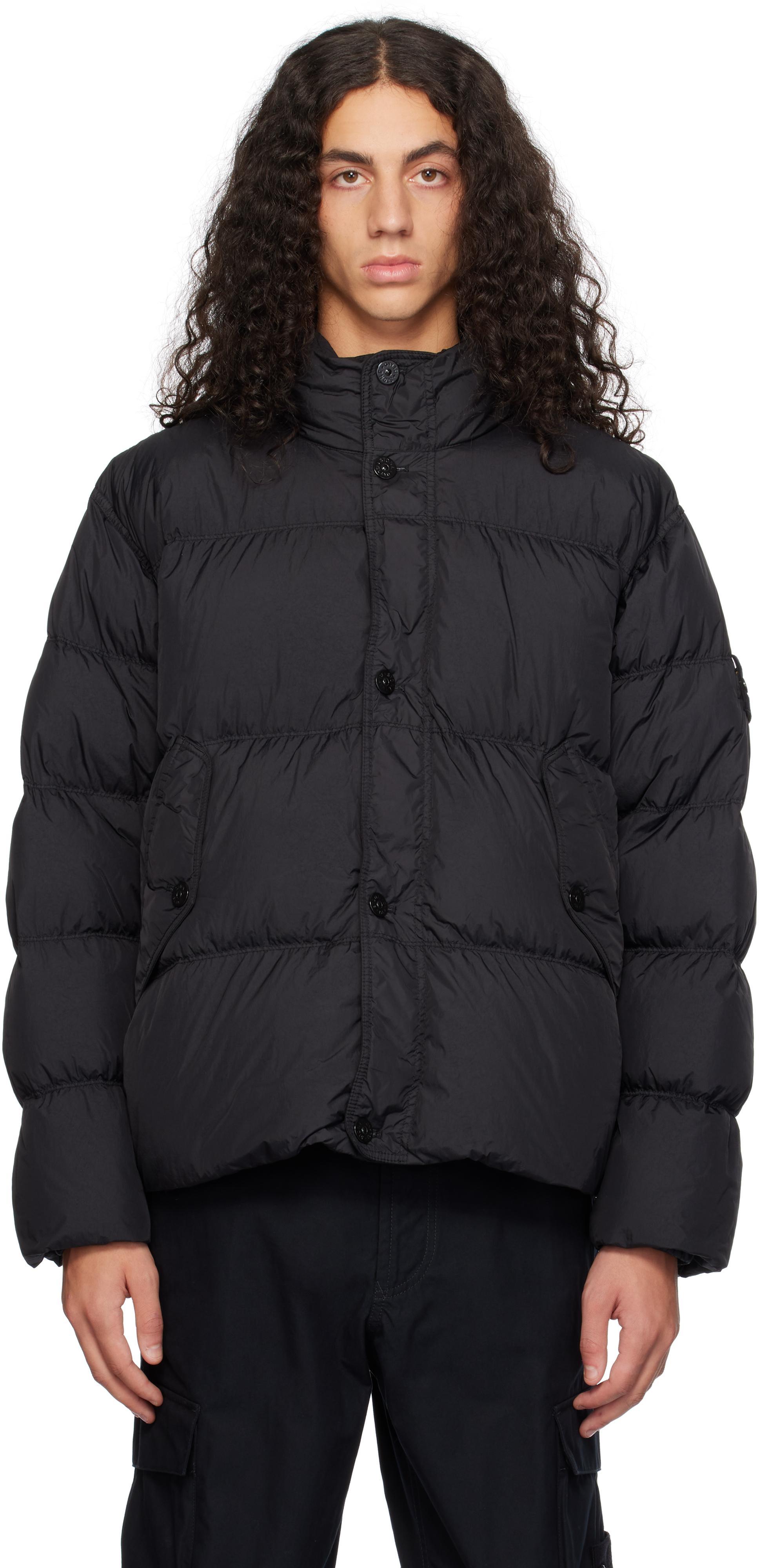 STONE ISLAND Crinkle Puffer Jacket In Black Product Image