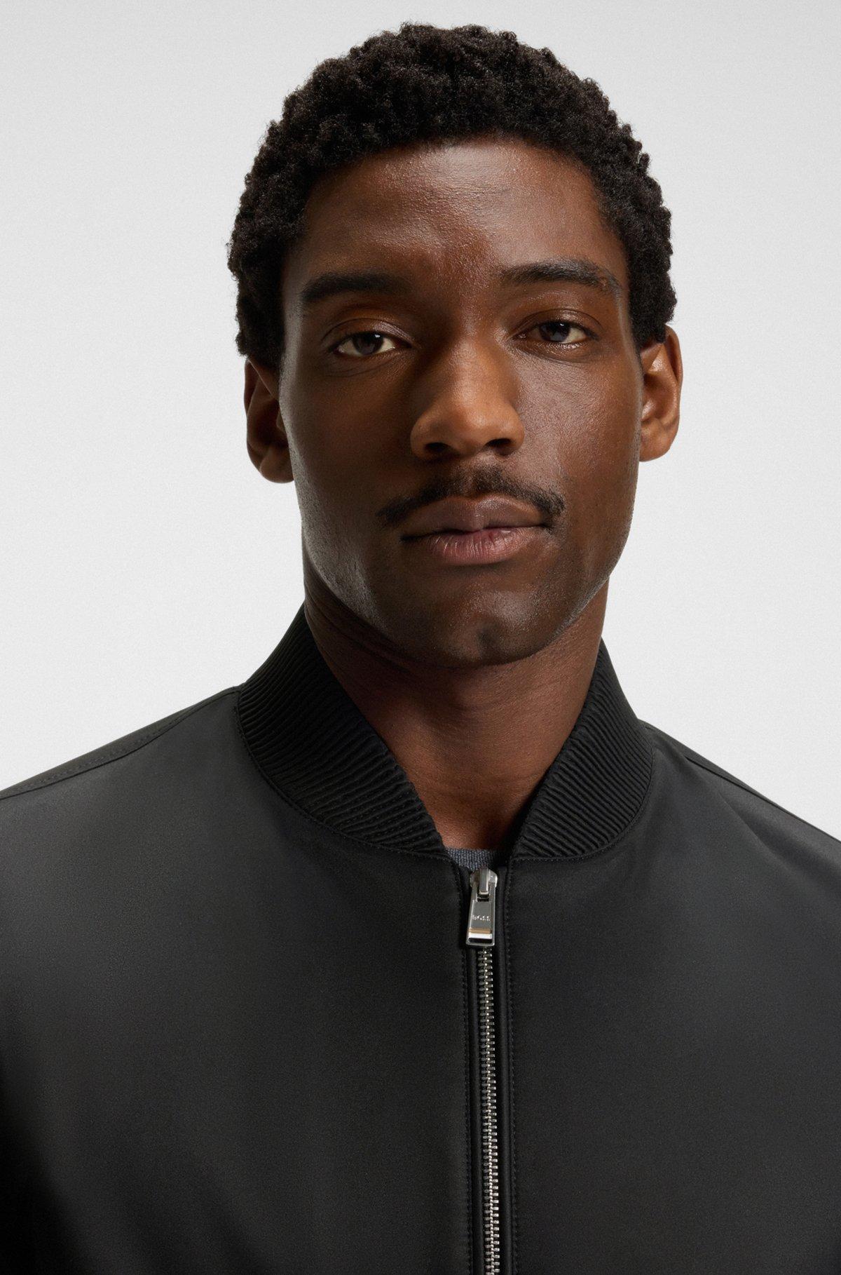 BOSS - Water-repellent jacket with Double B monogram trim  - Black Product Image