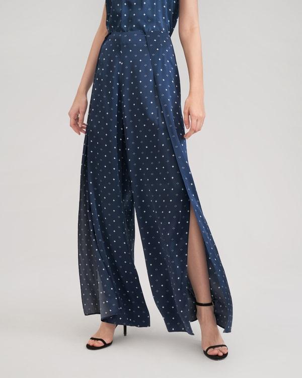 Wide-legged Silk Ginkgo Pants Product Image