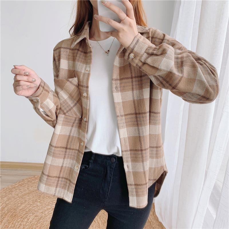 Long-Sleeve Plaid Shirt Product Image