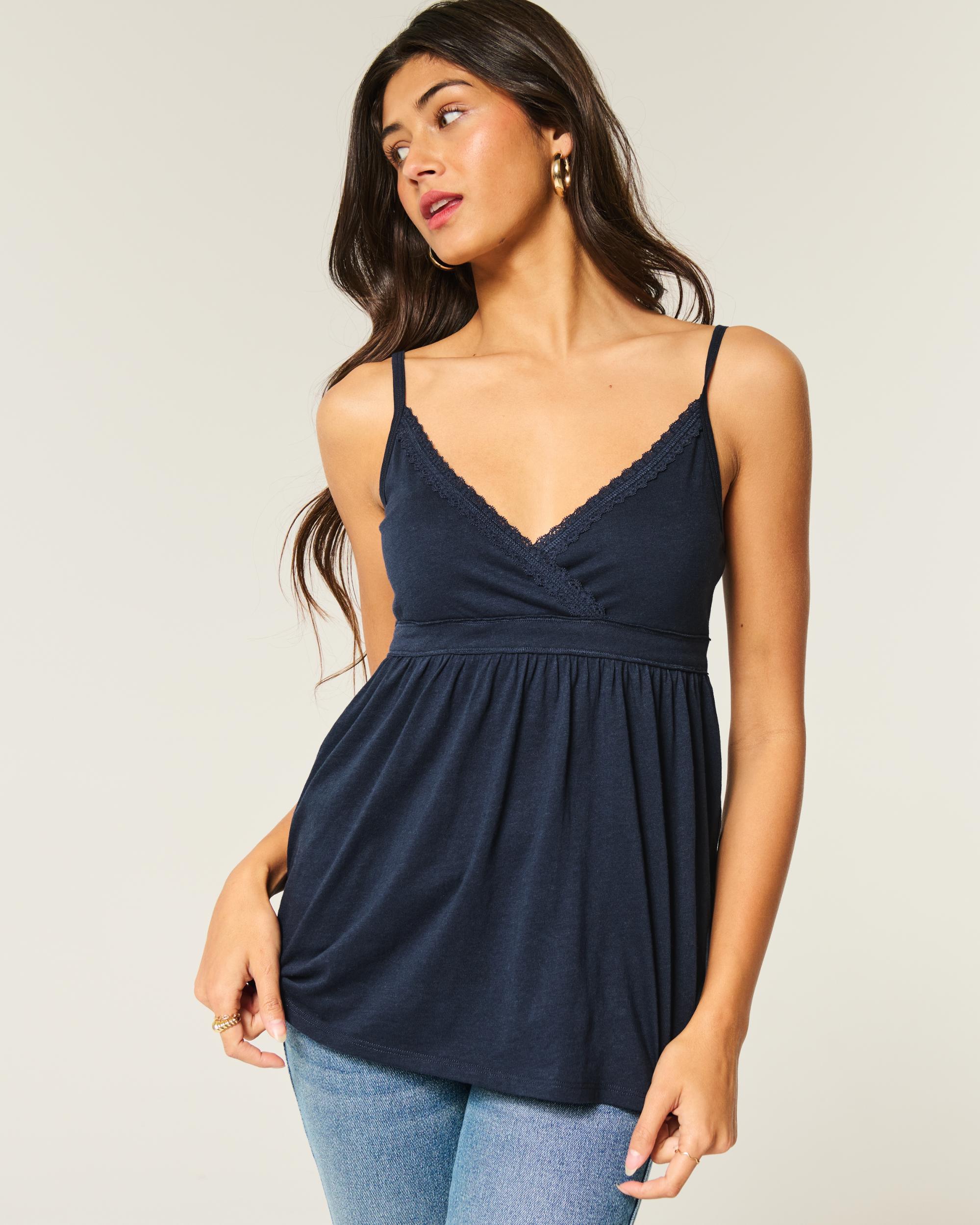 Lace Trim Babydoll Top Product Image