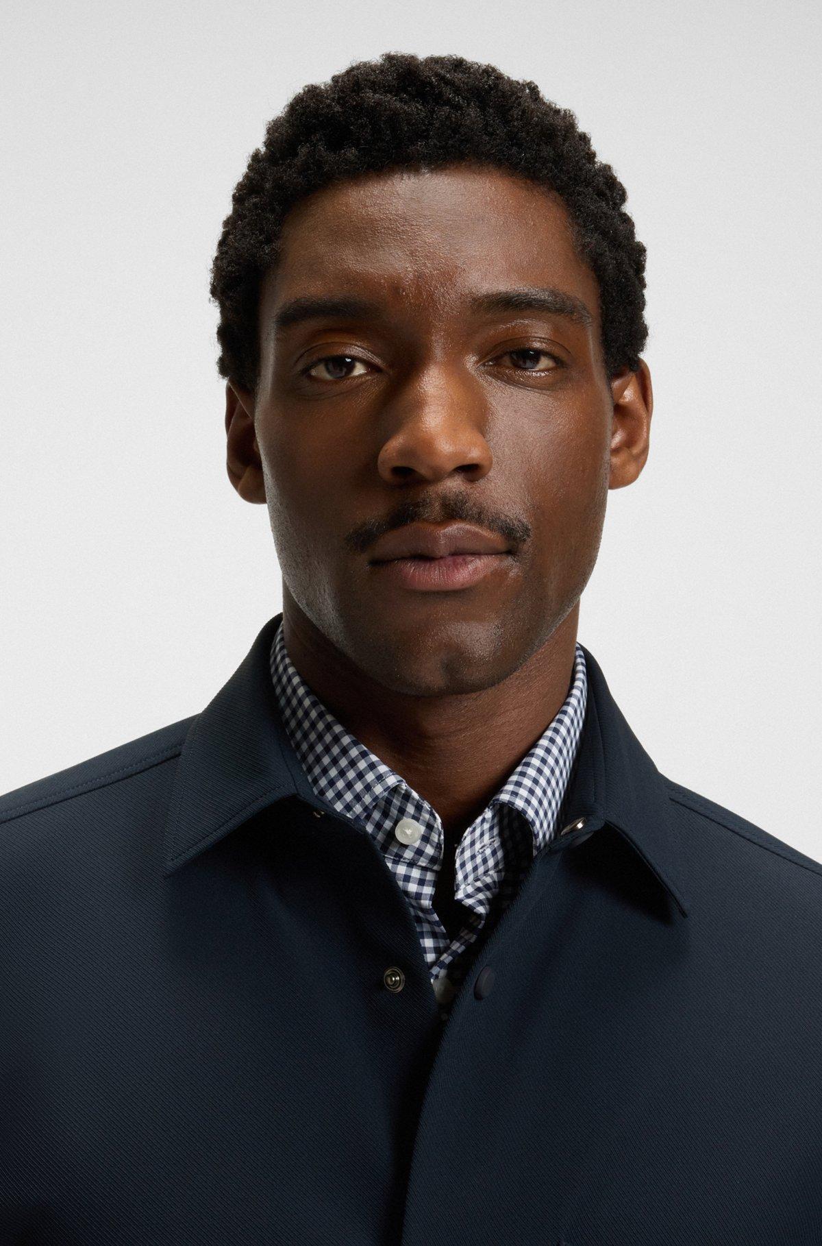 BOSS - Relaxed-fit shirt in performance-stretch twill - Dark Blue Product Image