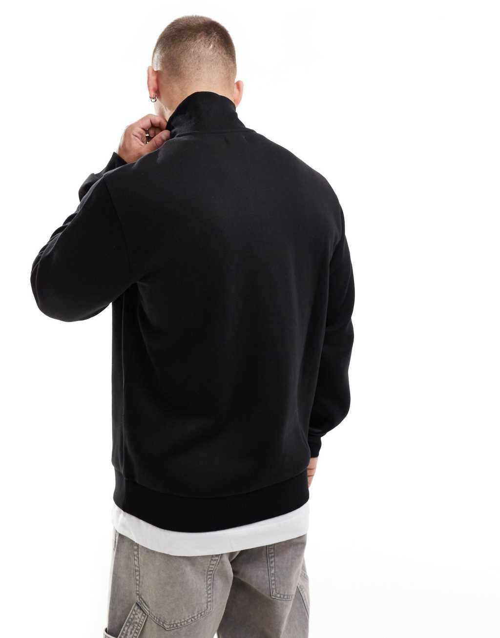 JJ Rebel half zip sweatshirt with small chest logo in black Product Image