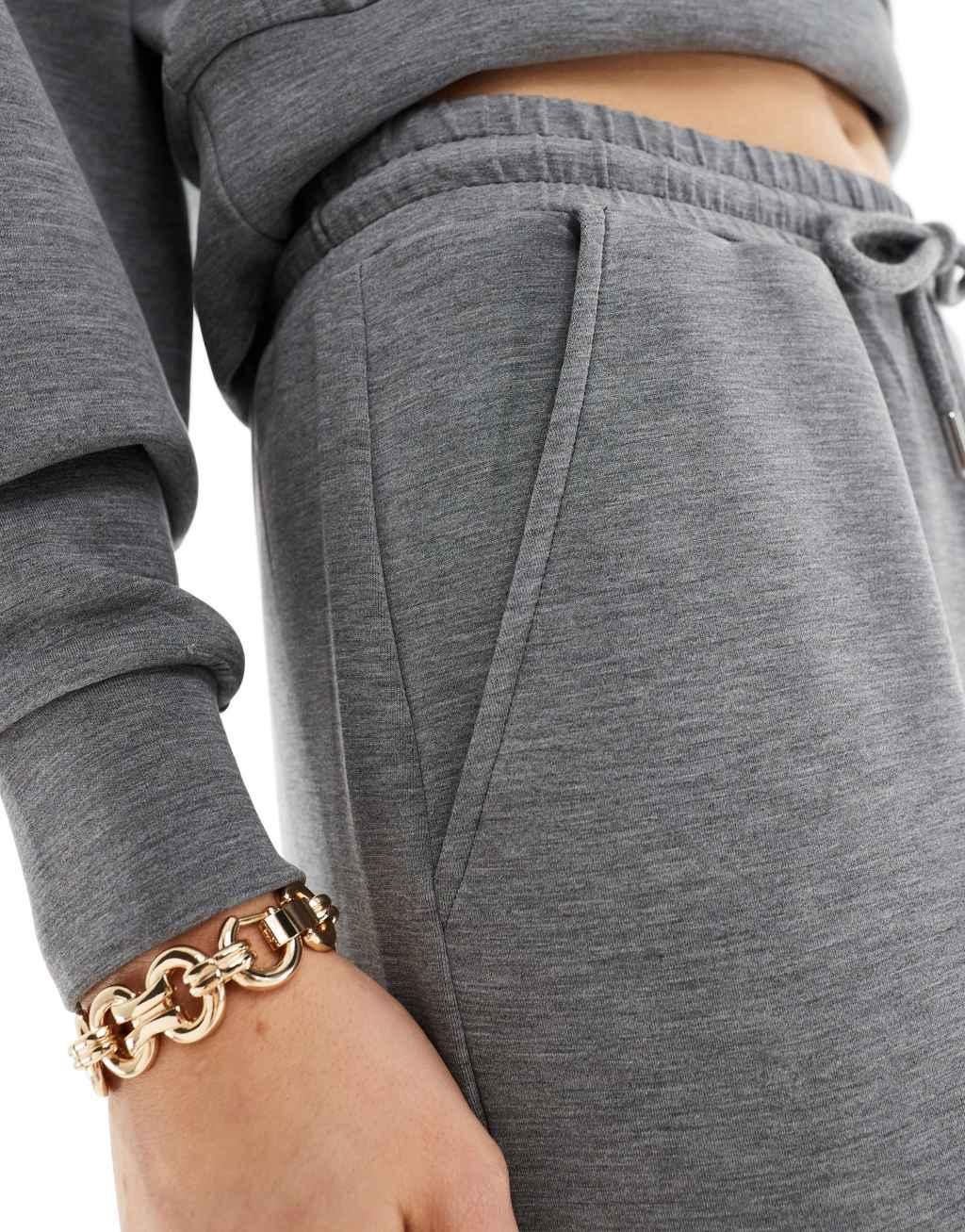 Stradivarius soft touch wide leg sweatpants in gray - part of a set Product Image