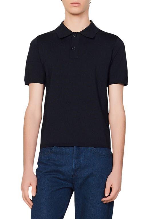 Mens Short-Sleeve Knitted Polo Shirt Product Image