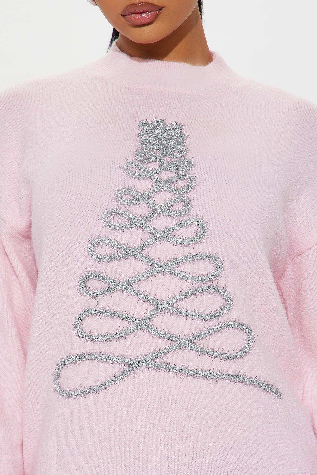 Christmas Tree Embellished Sweater - Pink/combo Product Image