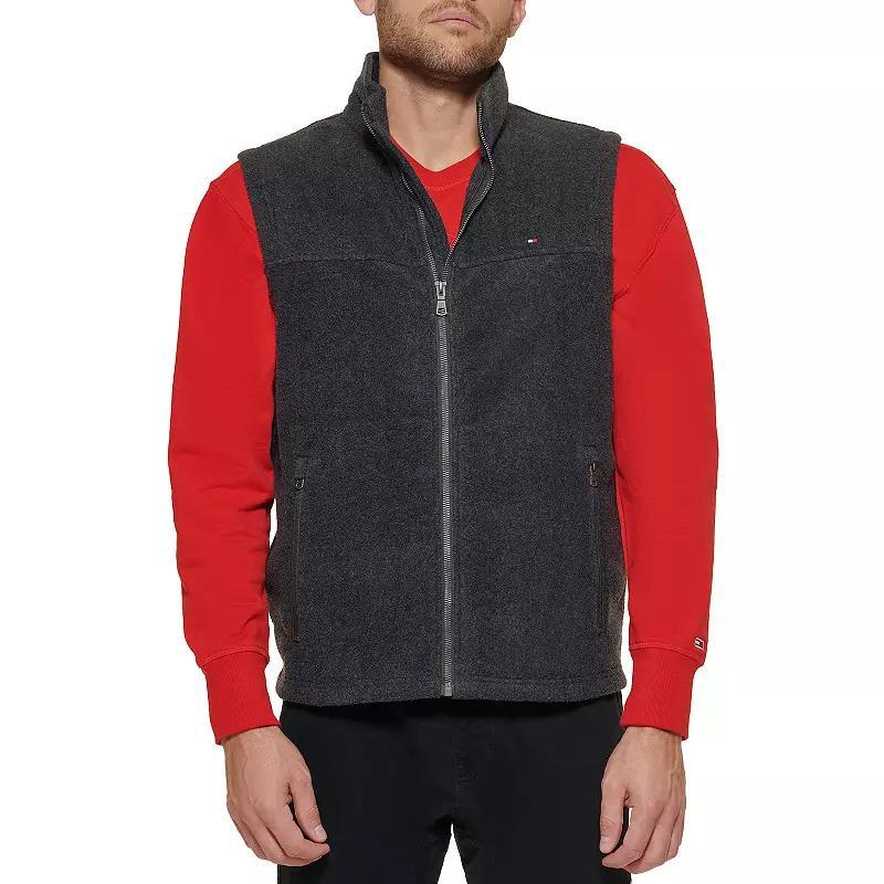 Big & Tall Tommy Hilfiger Fleece Vest with Stand Collar, Men's, Size: 2XB, Black Product Image