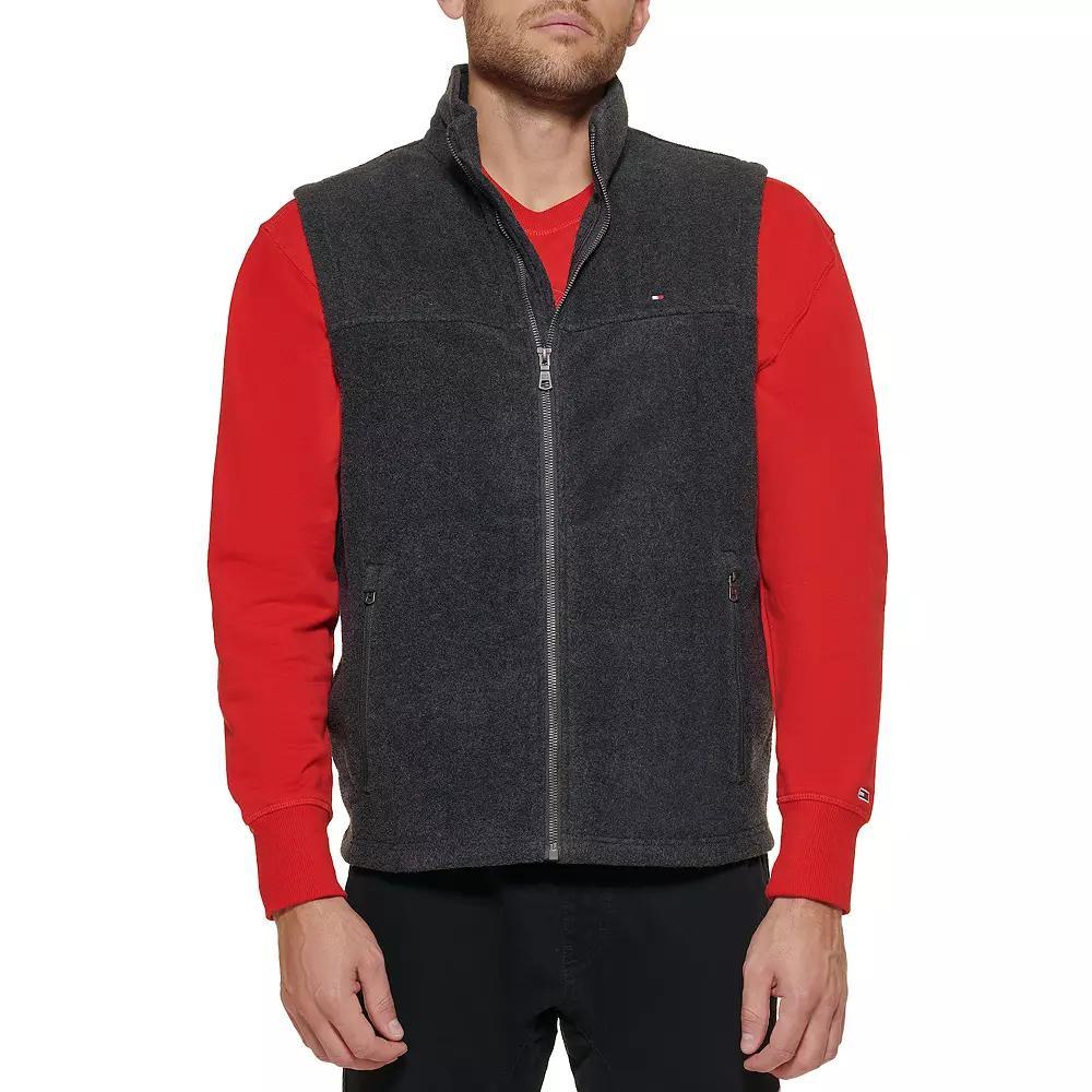 Big & Tall Tommy Hilfiger Fleece Vest with Stand Collar, Men's, Size: 2XB, Black Product Image