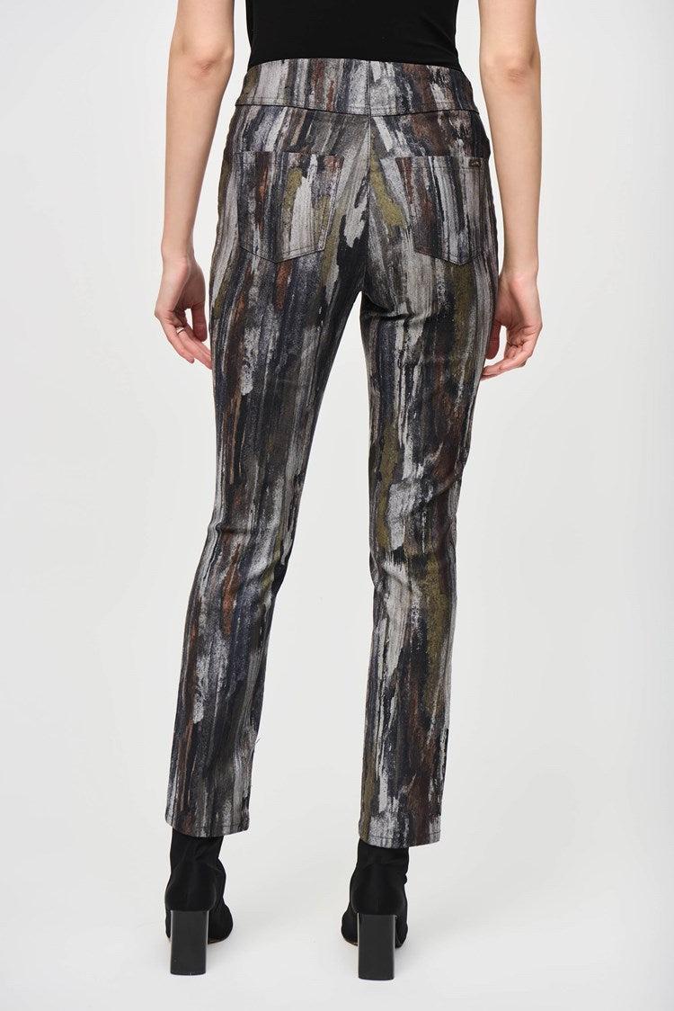 Abstract Print Classic Slim Denim Pants Product Image