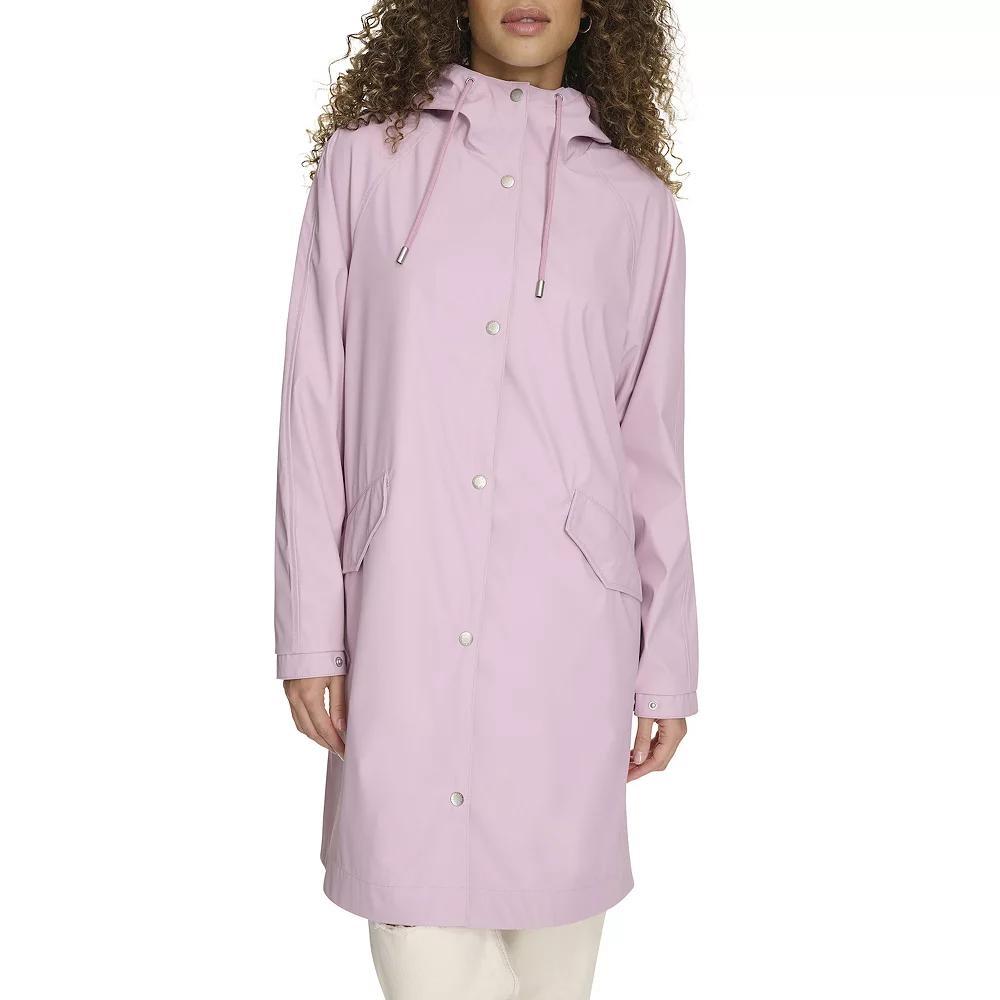 Women's Levi's® Rubberized Faux Leather Hooded Raglan Sleeve Rain Jacket,  Product Image