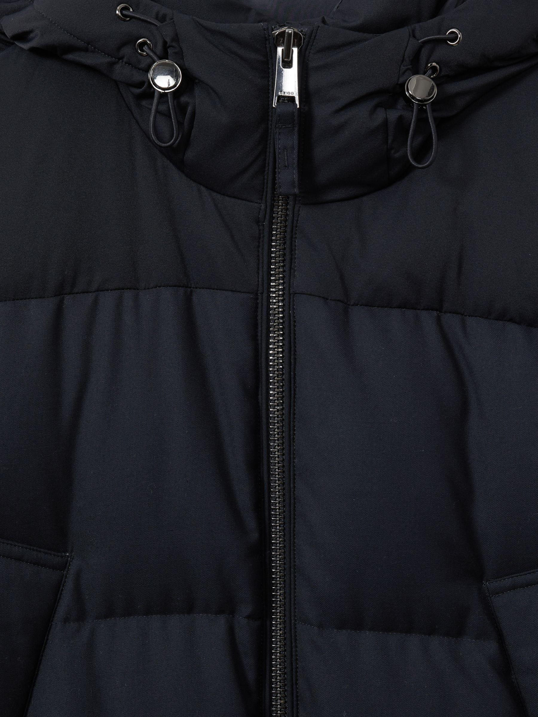 Quilted Longline Puffer Coat in Navy Product Image