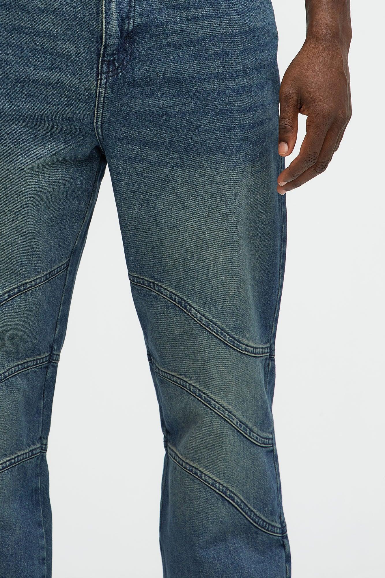 Taj Paneled Straight Jeans - Dark Wash Product Image