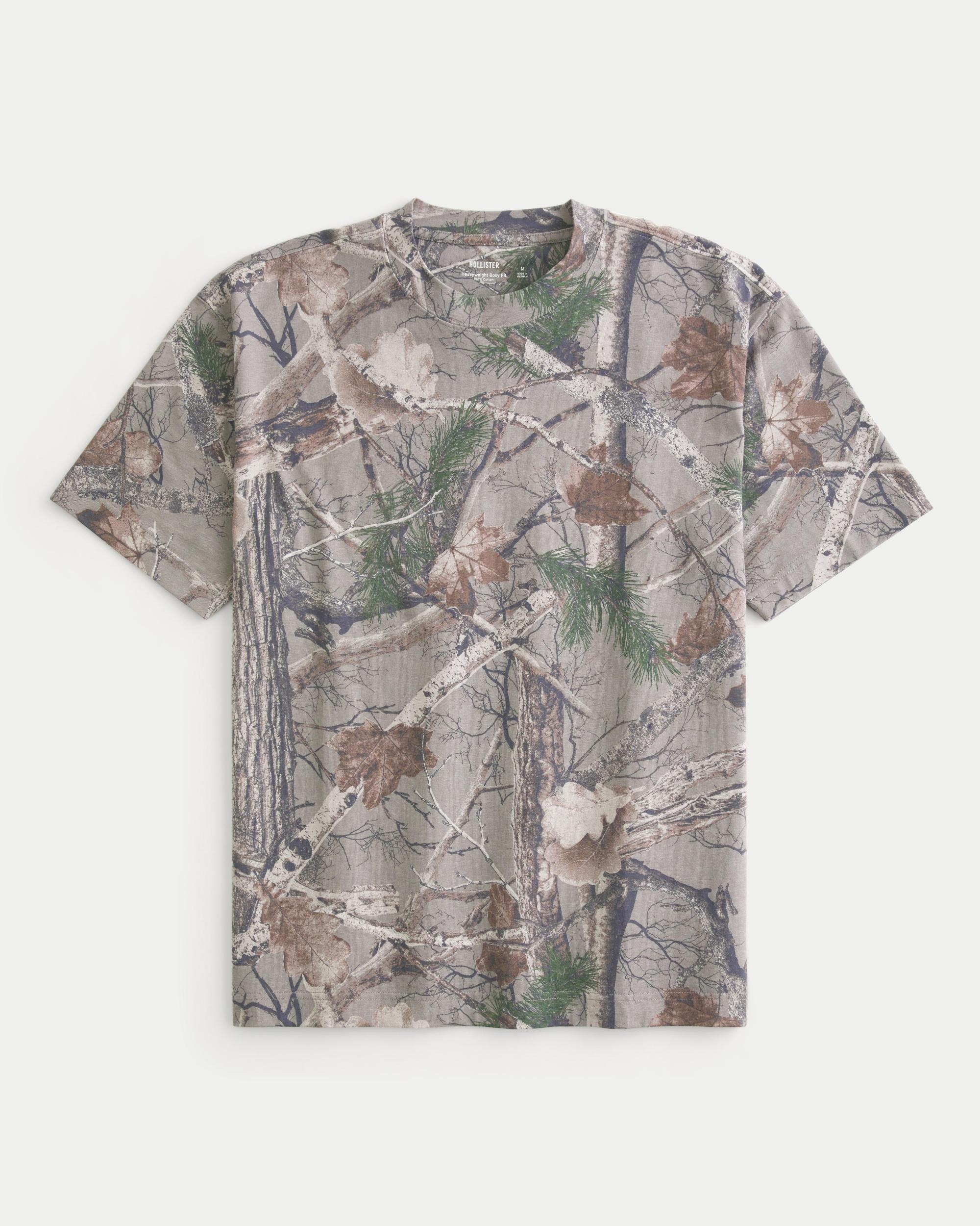 Boxy Heavyweight Camo Crew T-Shirt Product Image