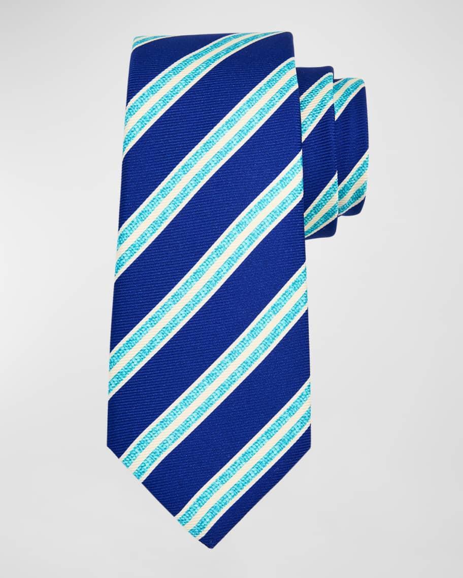 Mens Silk Double Stripe Tie Product Image