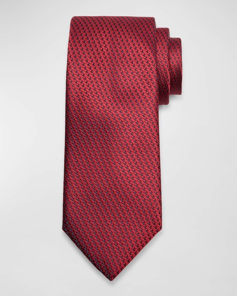 Mens Micro-Houndstooth Silk Tie Product Image