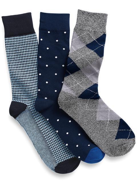 3 Pack Cotton Blend Sock - Navy Multi Product Image