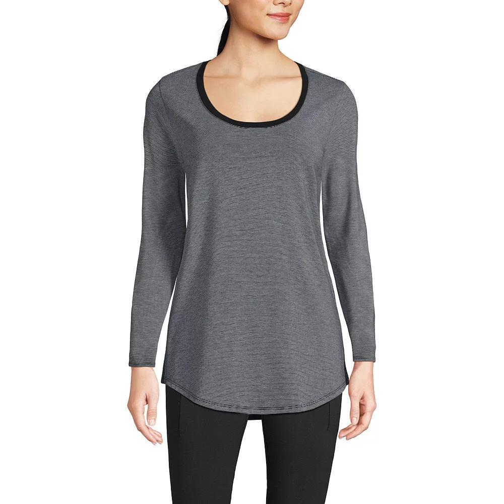 Women's Lands' End Long Sleeve Power Performance Scoop Neck Tunic Tee,  Product Image