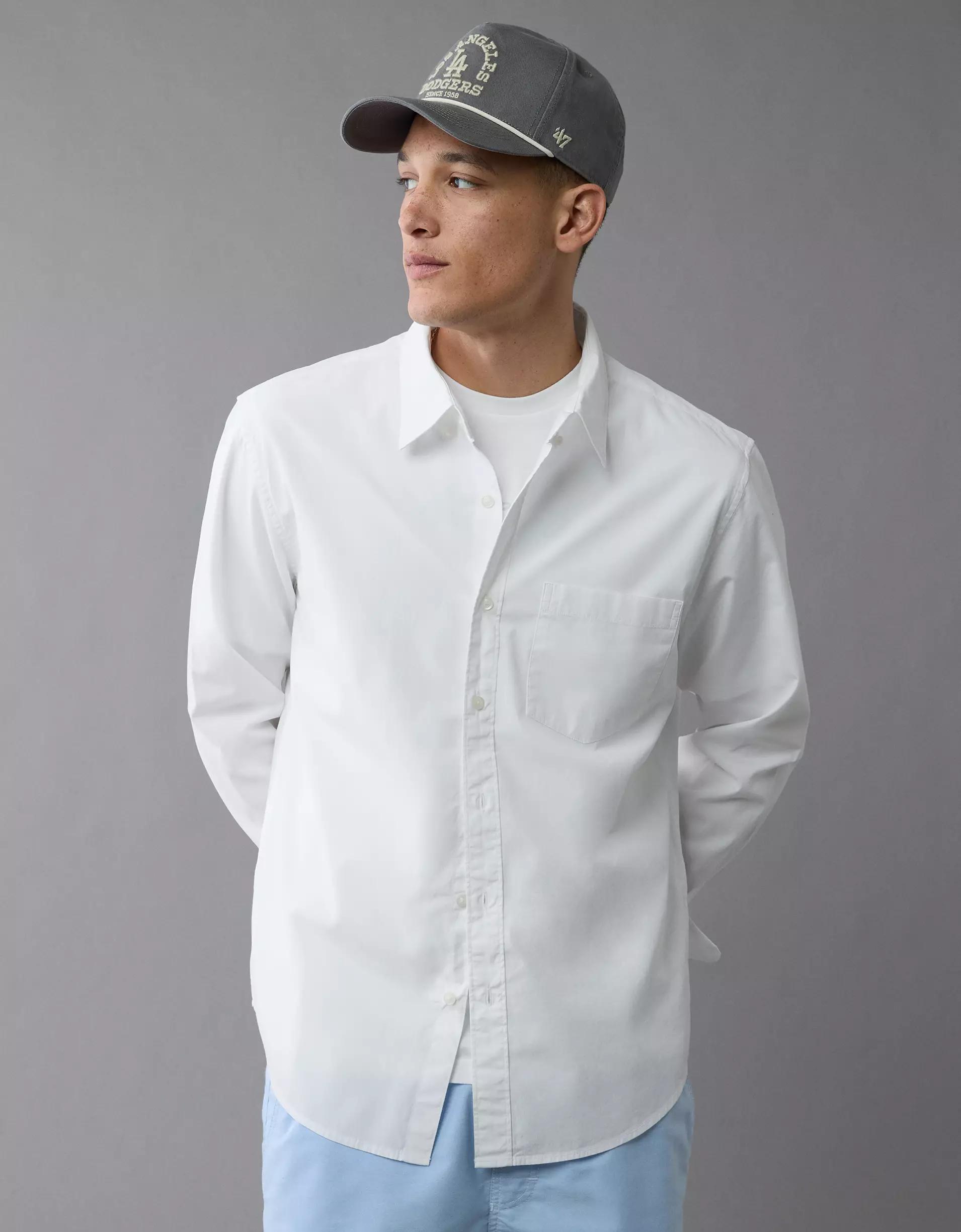 AE Everyday Poplin Button-Up Shirt Product Image