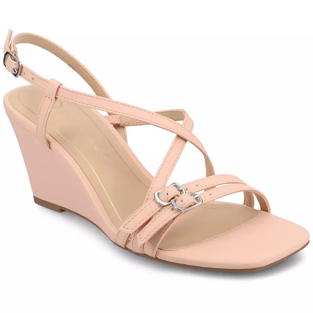 Journee Clinne Women's Multi Strap Wedge Sandals,  Product Image