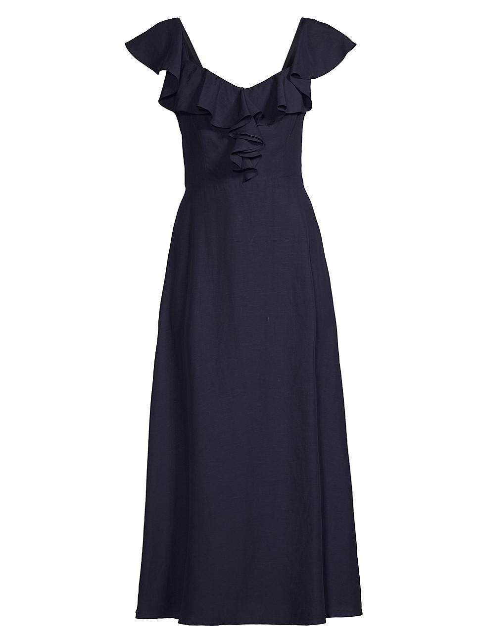 Womens Mona Ruffled Midi-Dress Product Image