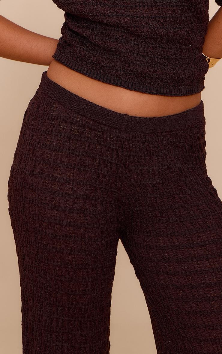 Chocolate Textured Knit Pant Product Image
