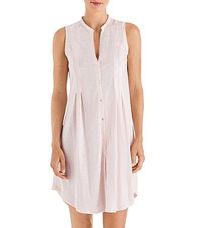 Cotton Deluxe Sleeveless Shirtwaist Nightgown Product Image