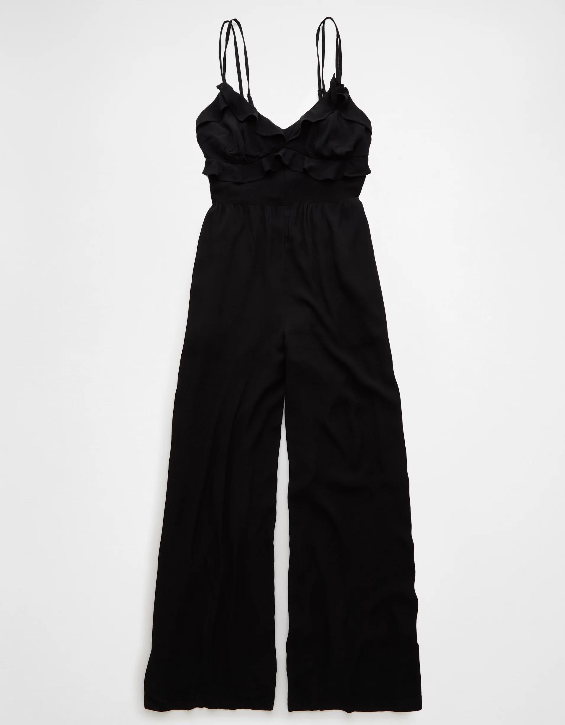 AE Ruffle Wide-Leg Jumpsuit Product Image