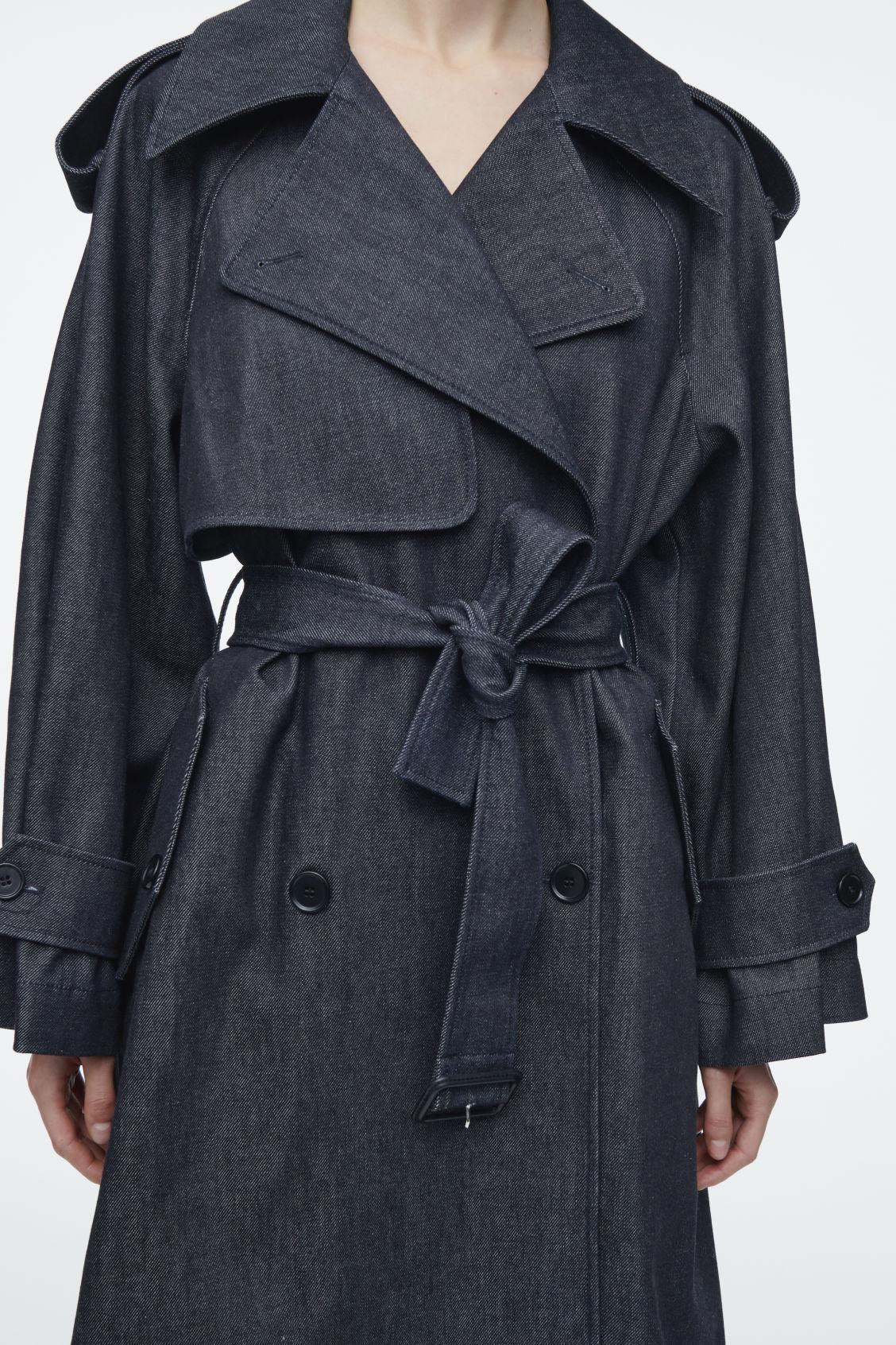 OVERSIZED DENIM TRENCH COAT Product Image